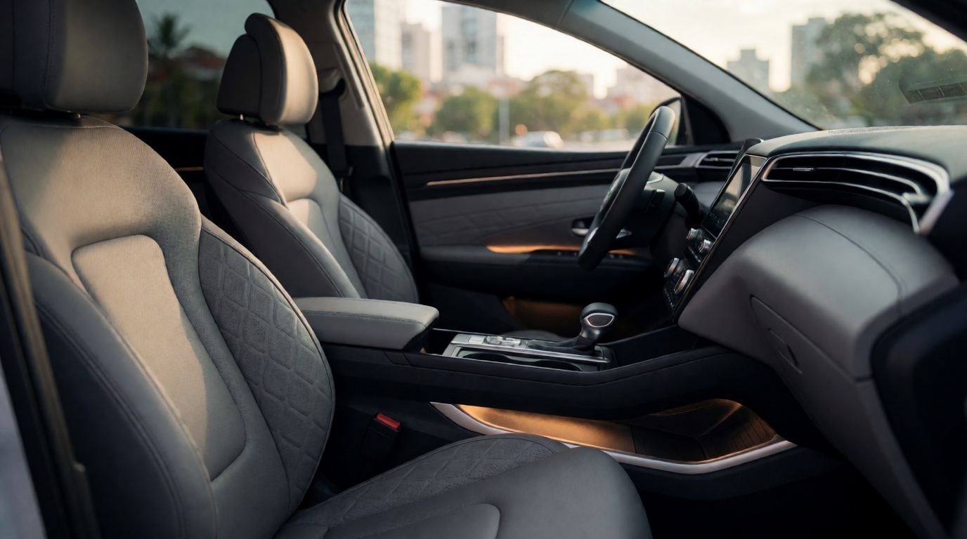 used car dealership showroom interior hyundai tucson detalhes