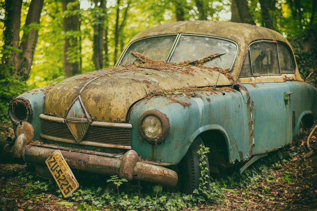 automobile, car, junkyard, scrap metal, rust, resting place, antique car, car wallpapers, vintage, retro, vehicle, lost places, old, broken, decay, expired, given up, car cemetery, transience, discarded, wreck, story, memory, rusted