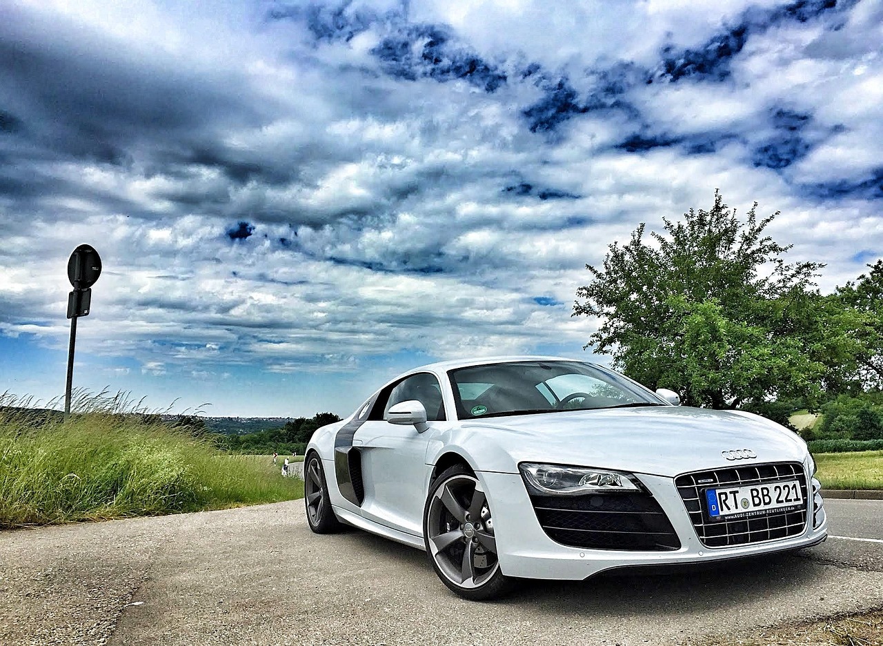 audi, sports car, car wallpapers, automobile, car, road, r8, v10, landscape