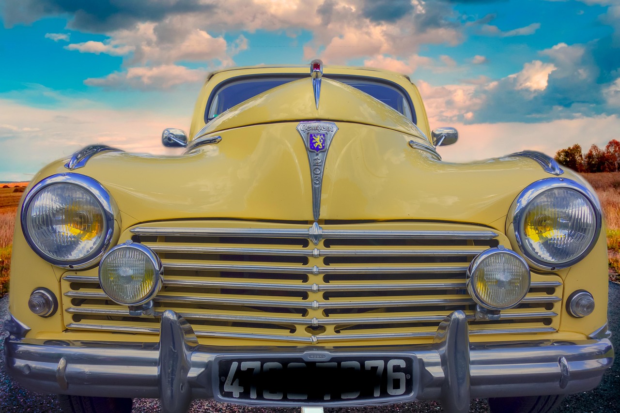 car, car wallpapers, collection, yellow, peugeot, automobile, old, retro, nostalgia