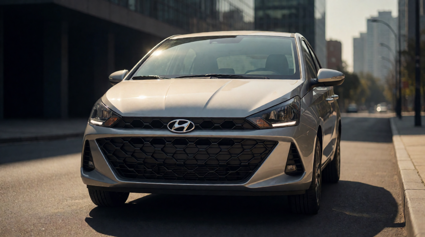 Hyundai HB20 1.0 Turbo Flex na cor prata, versão mais vendida