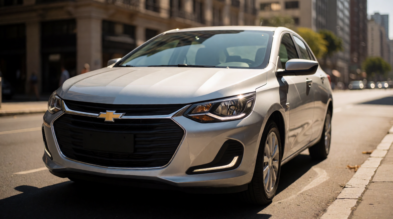 Chevrolet Onix LTZ 1.0 Turbo na cor prata, versão mais vendida