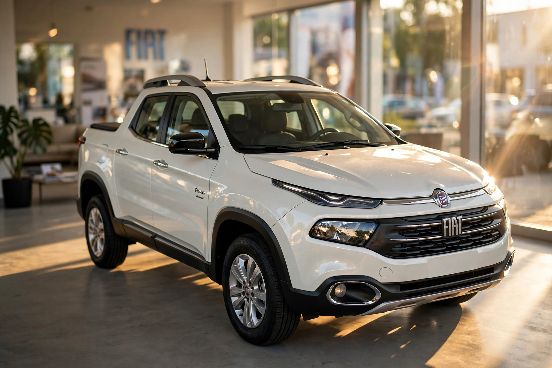 Fiat Toro seminova branca em exposição na Stilo Veículos