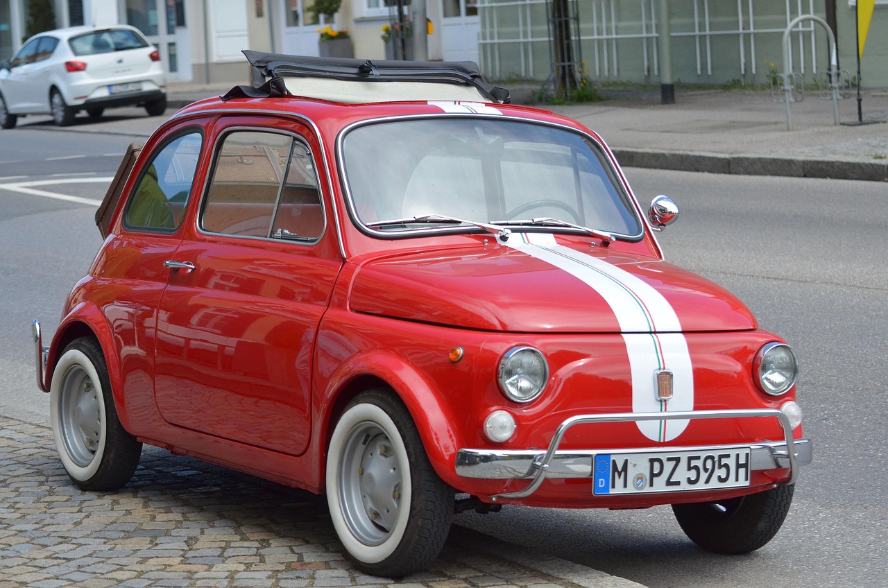 fiat 500, antique car, cinquecento, automobile, vehicle, nostalgia, classic, veteran, car wallpapers, fiat500, car, old, nostalgic, red, old car, small car, retro, vintage, motor vehicle