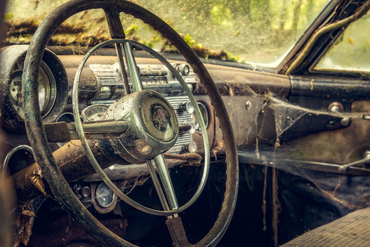 car, inner space, dashboard, automobile, cockpit, armature, car wallpapers, classic, auto detail, antique car, vehicle, nostalgic, old, nostalgia, steering wheel, lost places, retro, vintage, dilapidated, shabby, decay, scrap metal, rusted, rust