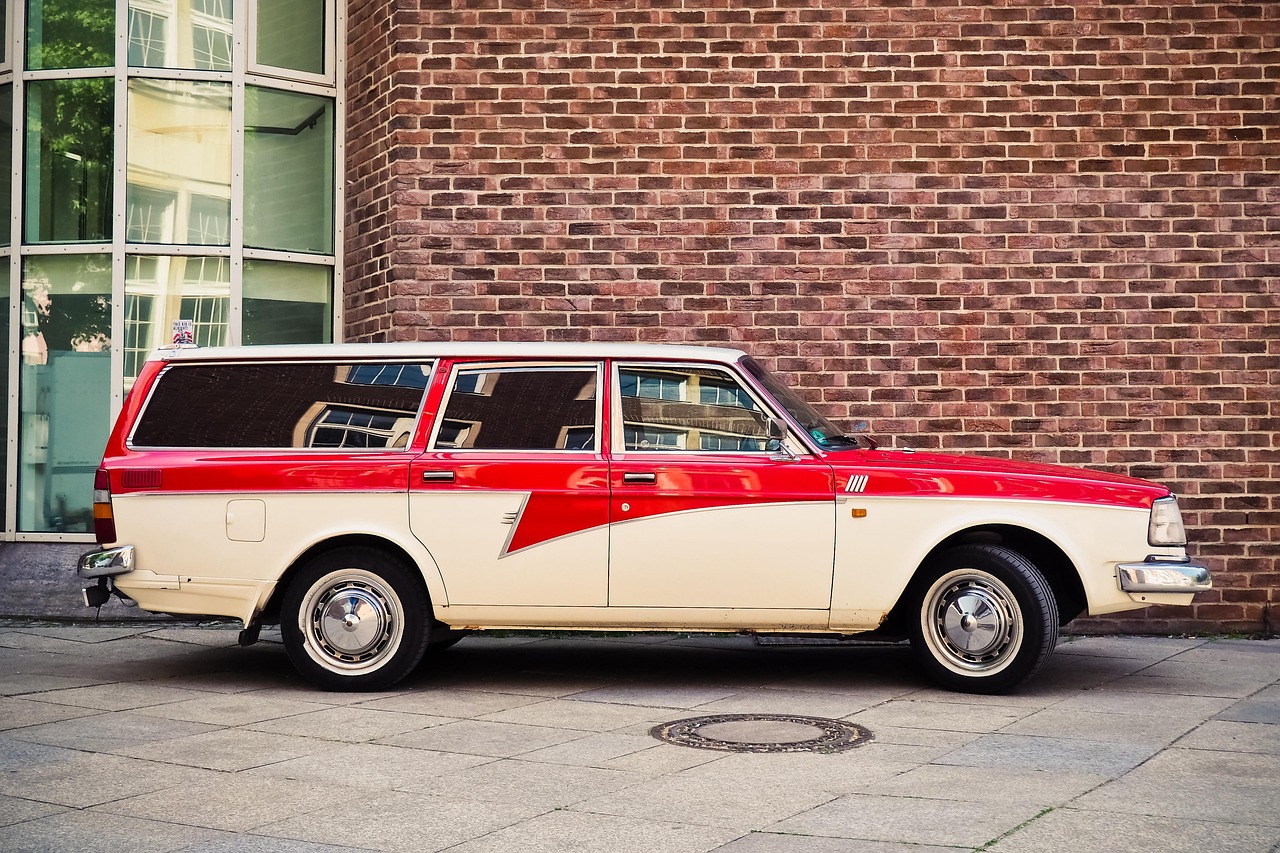 automobile, vehicle, dare, antique car, car, old, red, combi, classic, car car, retro, car wallpapers, nostalgic, side view, vintage, toyota, toyota crown station wagon, white