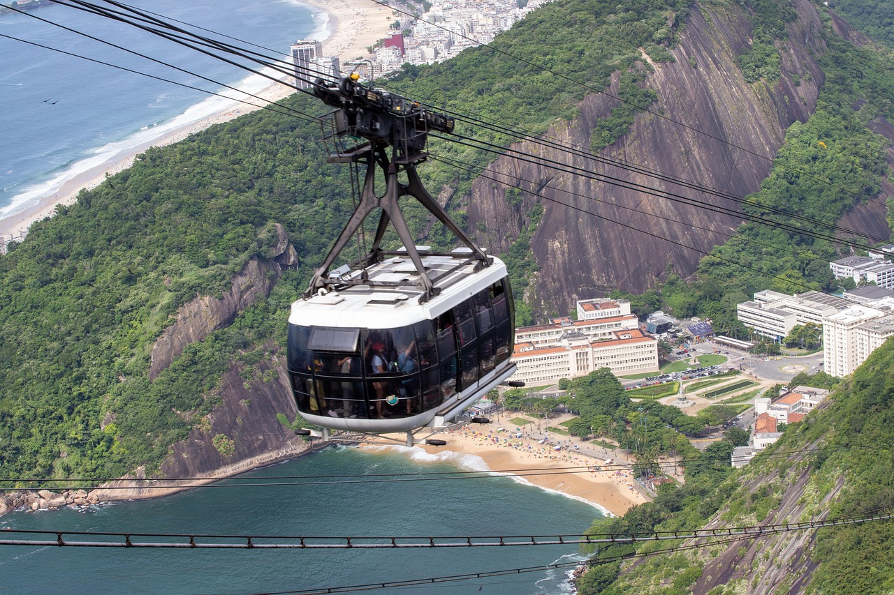 cable car, sugar bread, nature, rio de janeiro, brazil, mountain