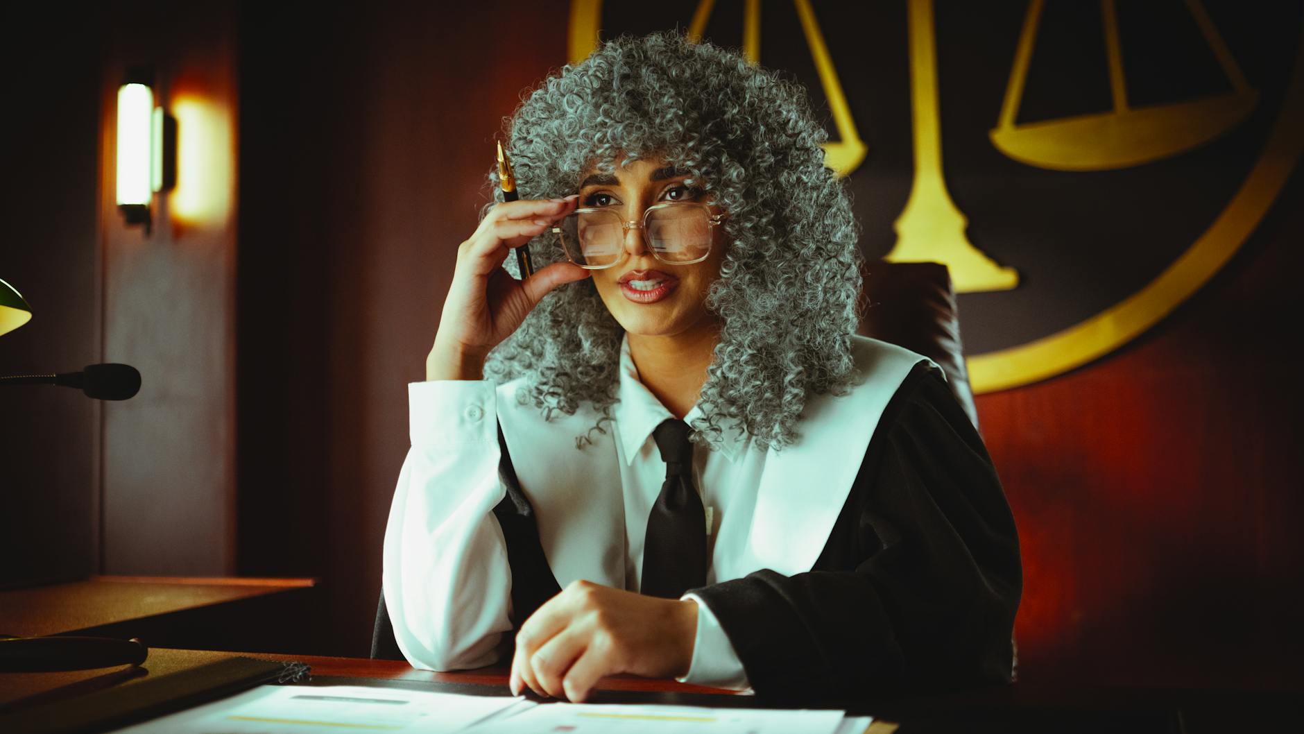 Servidor público em defesa durante audiência judicial