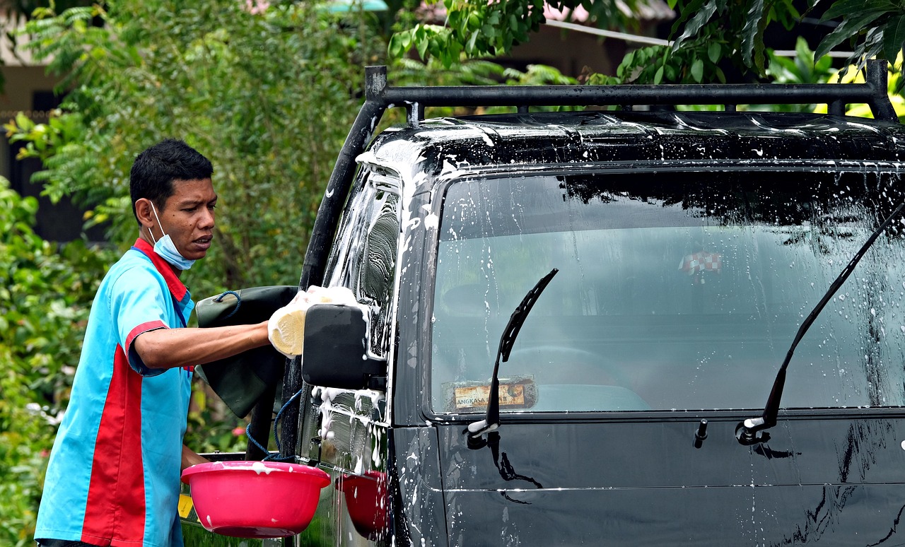 car washing, car wallpapers, worker, man, car, wash, service