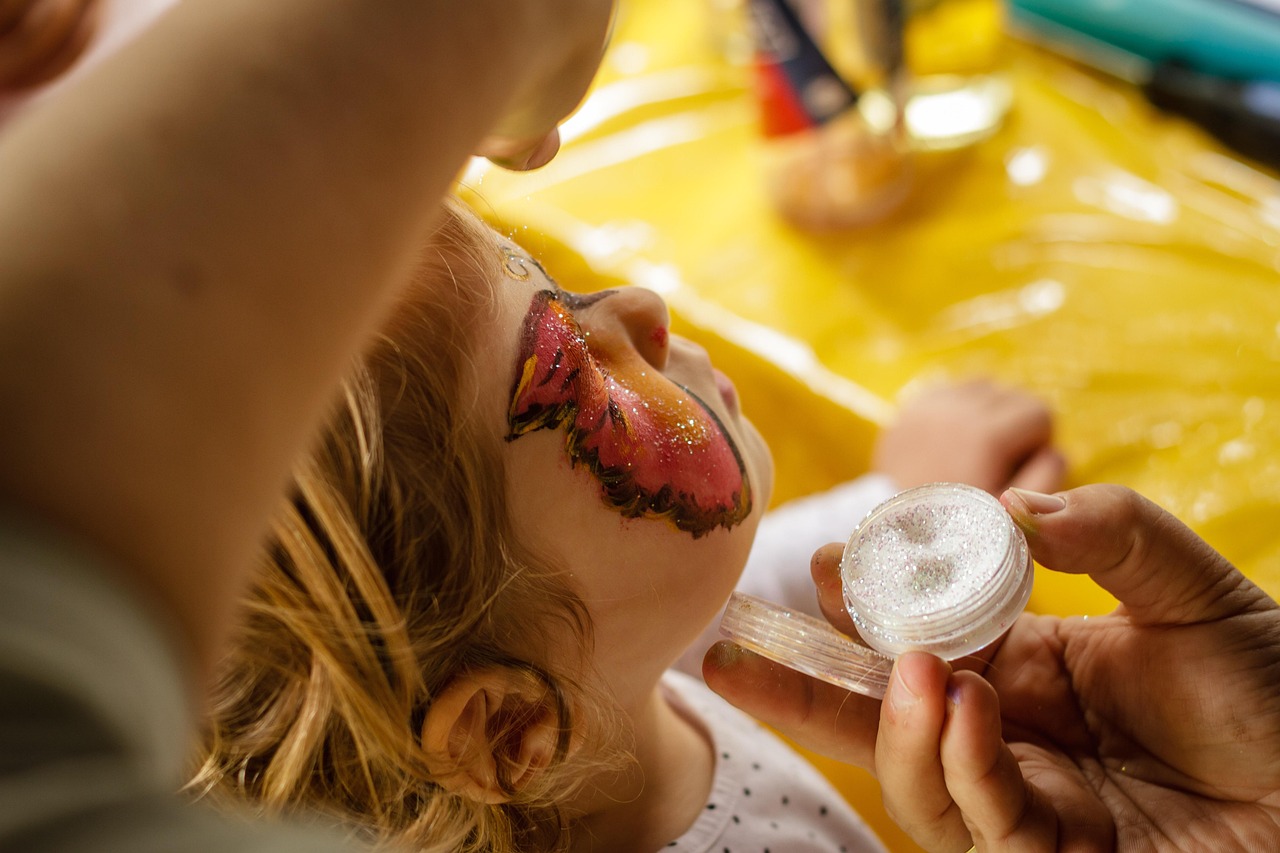 face painting, child, make up, face, fun, pleasure, butterfly, glitter, motive, face painting, face painting, face painting, face painting, face painting, make up