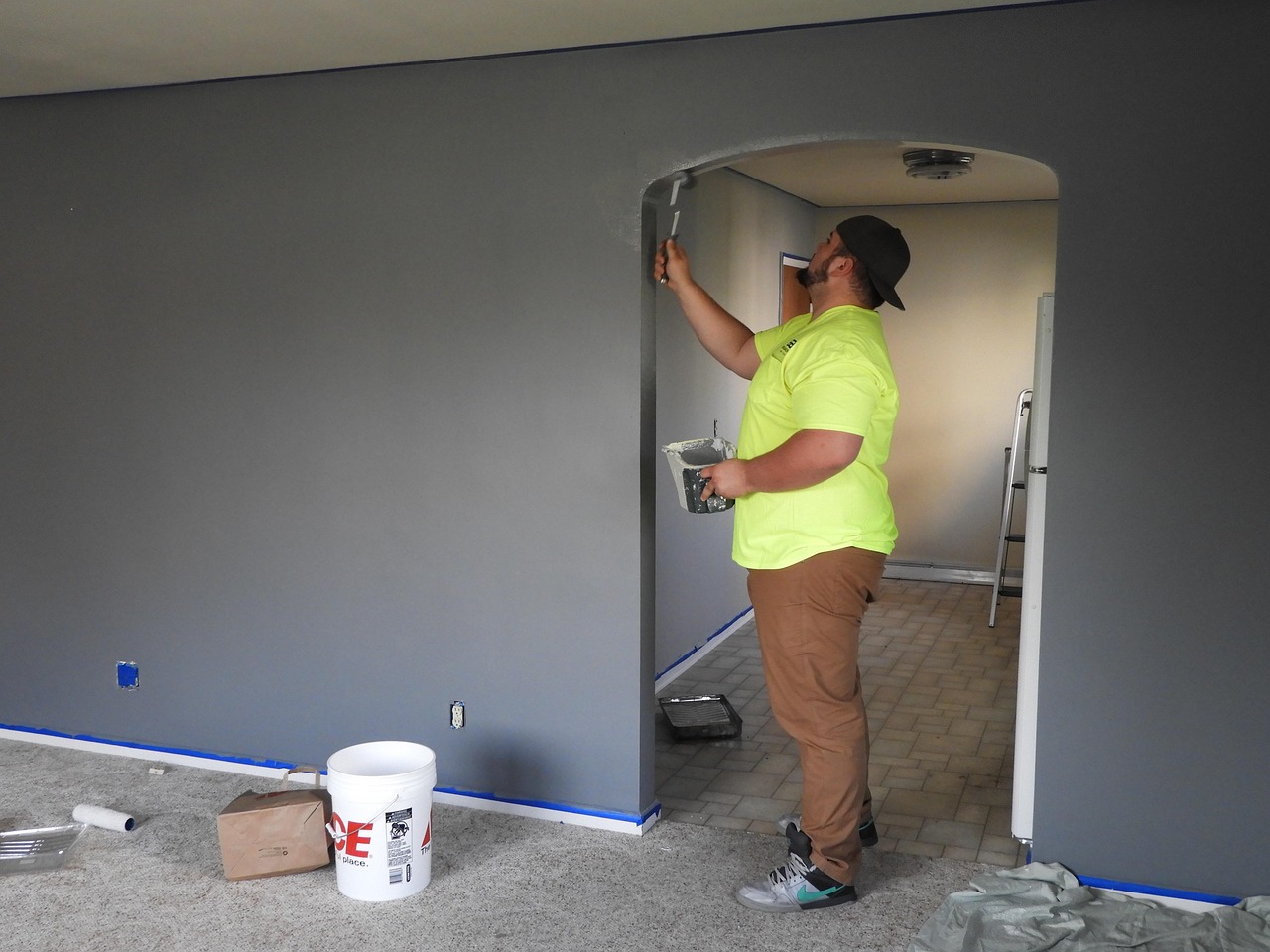 painter, paint, house, indoor, livingroom, work, home, color, roller, tool, interior, worker, design, renovation, improvement, painting, repair, equipment, paintbrush, wall, person, man, profession, construction, gray home, gray work, gray house, gray construction, gray wall, gray painting, gray design, gray paint, gray tools, gray color, gray interior, painter, painter, renovation, renovation, renovation, renovation, renovation