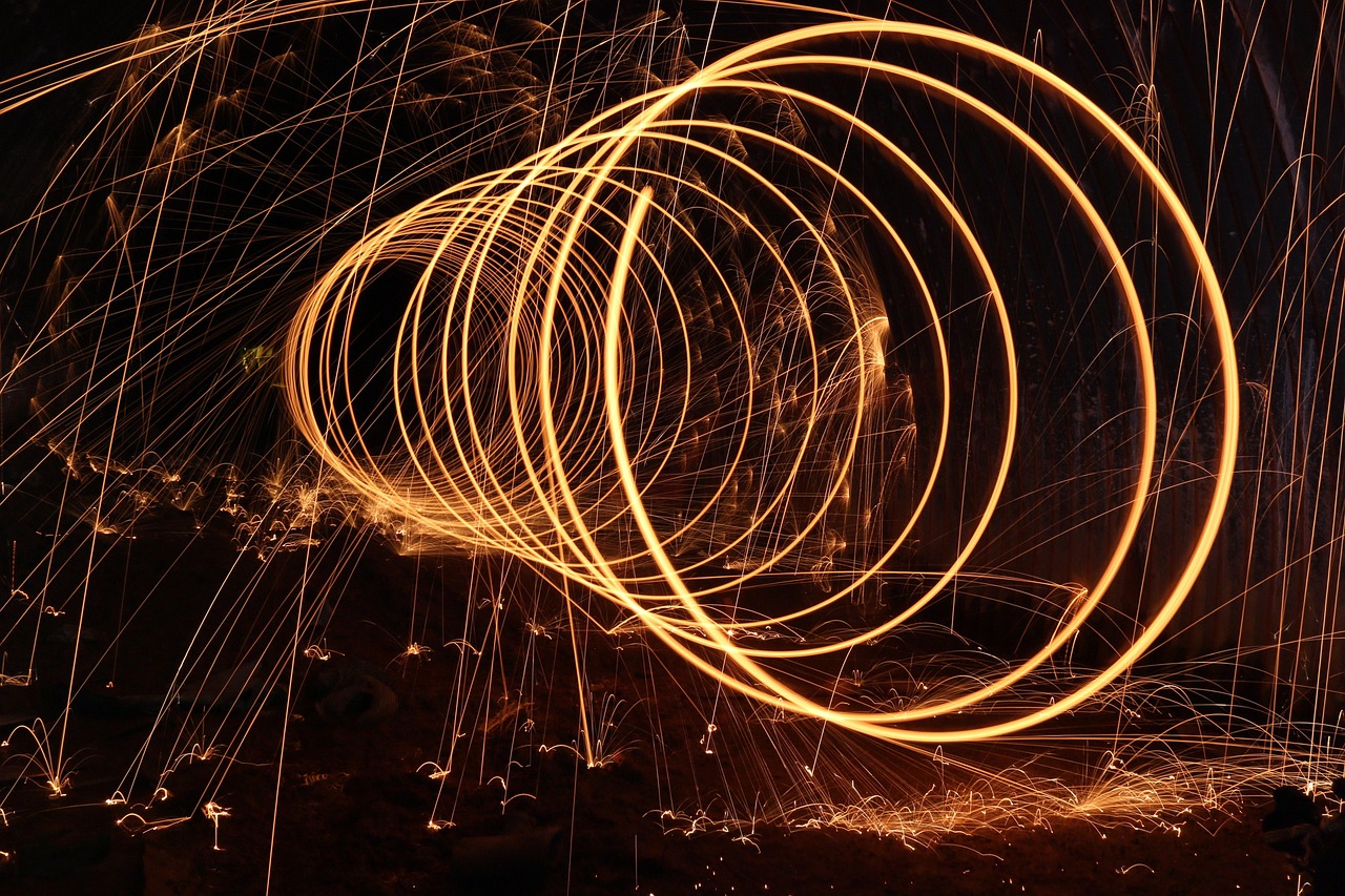 steel wool, dark, firespin, spiral, art, sparks, lights, glow, glowing, long exposure, dark, spiral, spiral, spiral, spiral, spiral, art, art, sparks