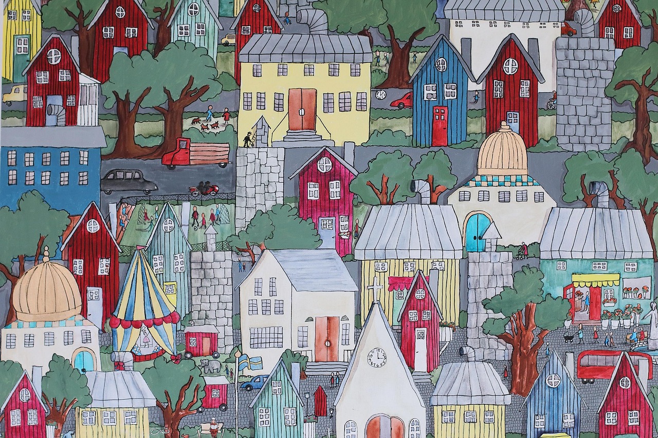 painting, city, art, watercolor, house, watercolor, watercolor, watercolor, watercolor, watercolor