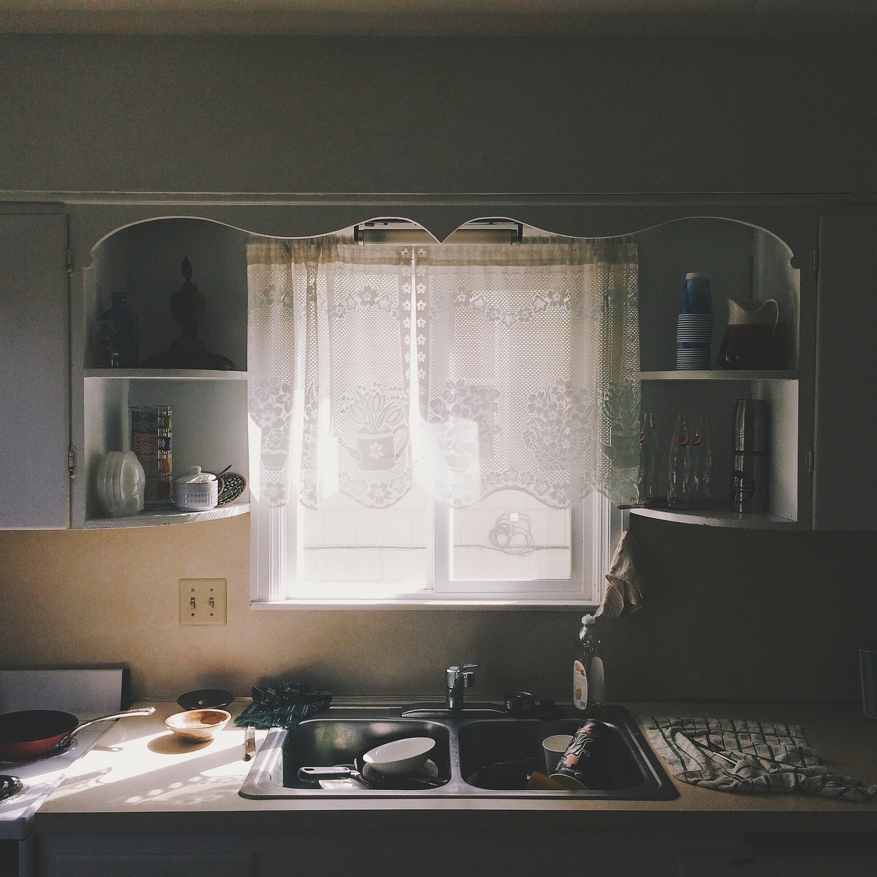 kitchen, house, home, dish, sink, plates, curtain, cabinet, utensil, gray home, gray house, gray kitchen, kitchen, house, curtain, curtain, curtain, curtain, curtain