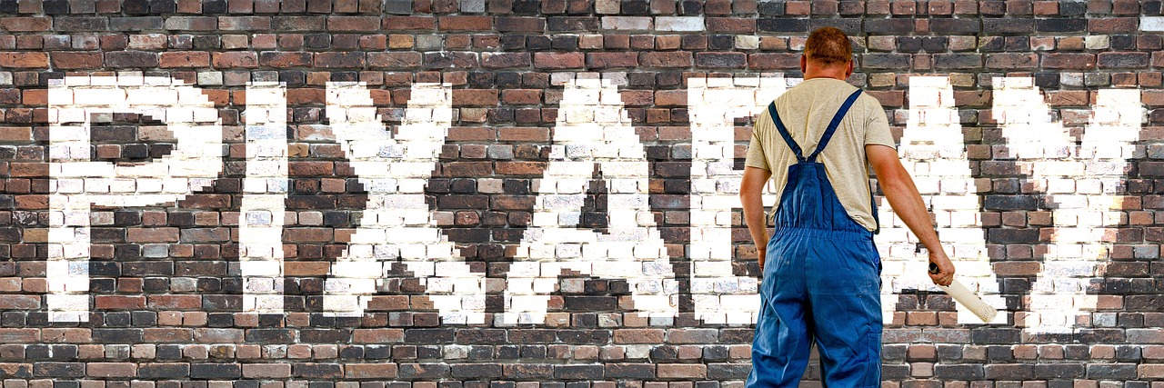 wall, painter, pixabay, house painter, stones, writing, to paint, graffiti, colour, creativity, painting, wall painting, building, painted wall