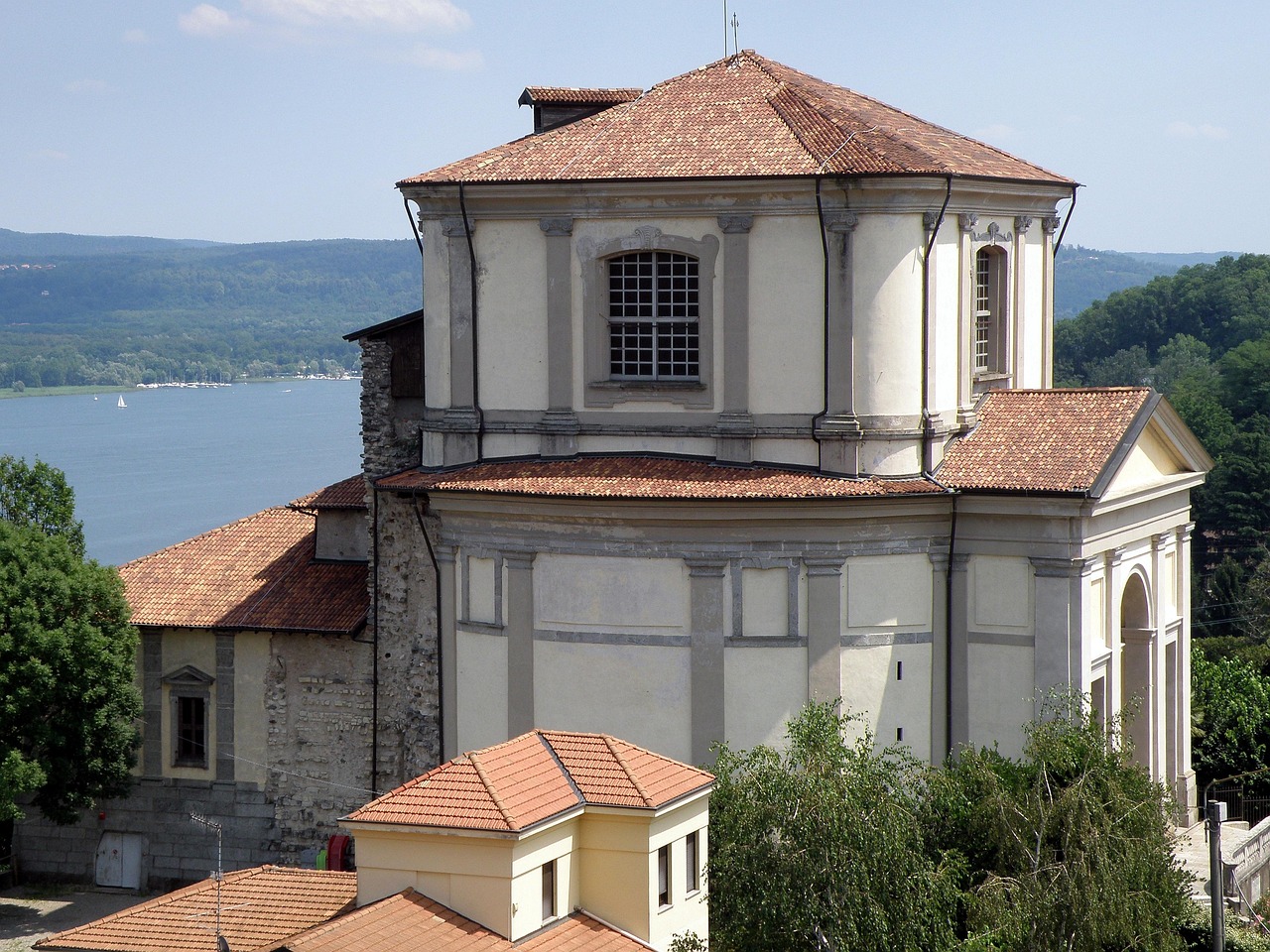 arona, chiesa di san carlo, lake maggiore, italy, piemont, nature, europe, water