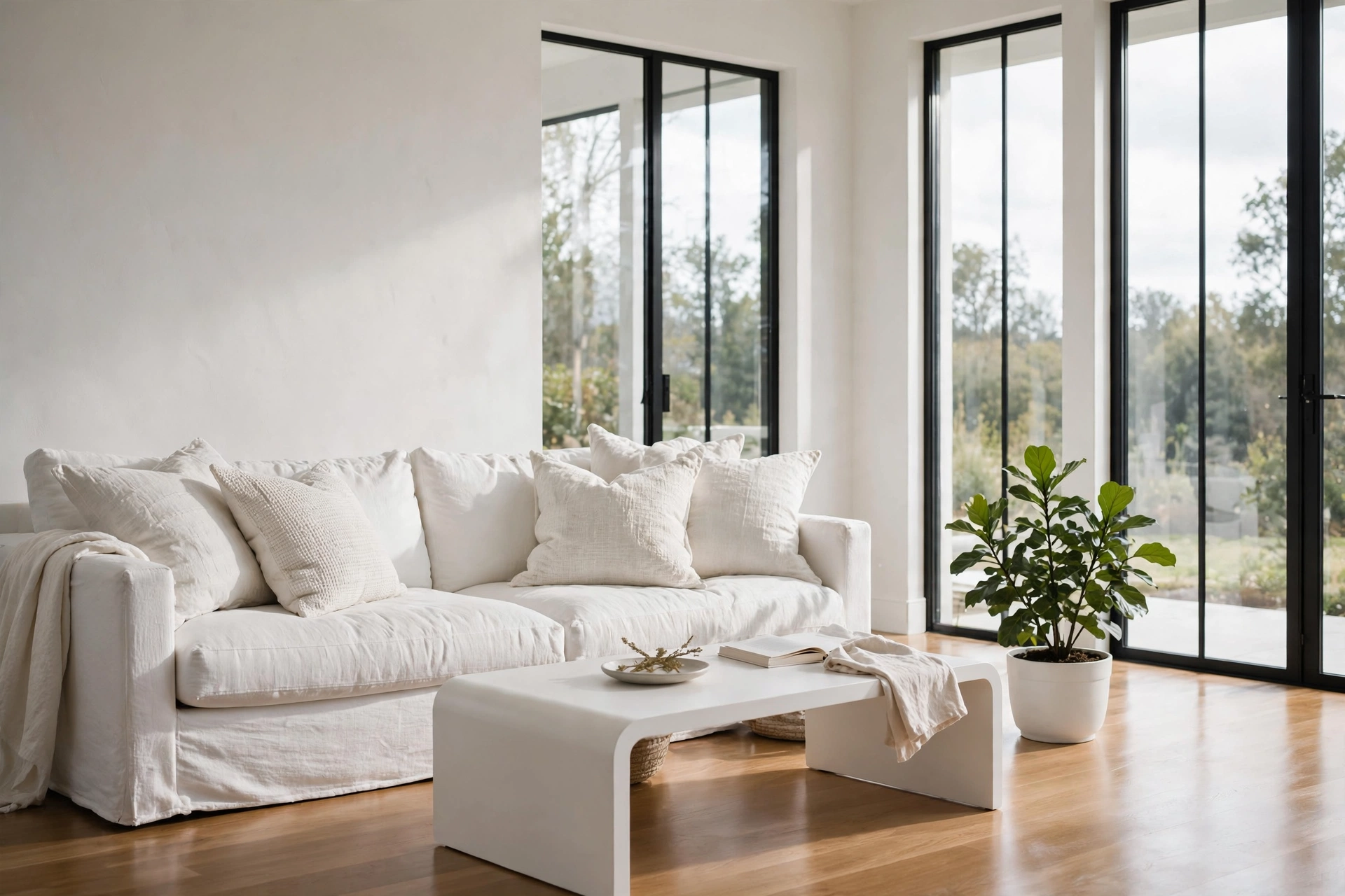 Beautiful residential house interior painted in clean white